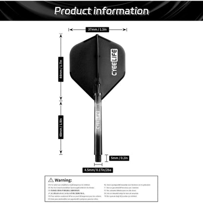 Dart Flight & PC Schäfte Set mit O Ringen aus Metall, Dart