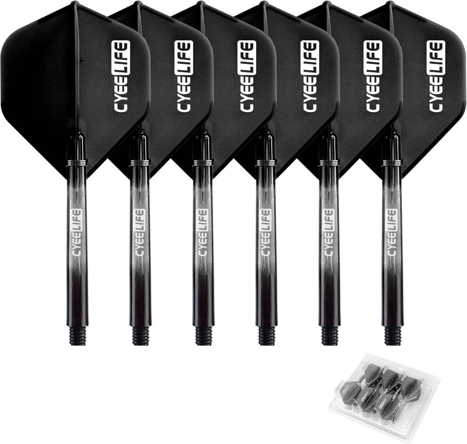 Dart Flight Schäfte Set 12 O Ringe Metall PC Zubehör 6er-Set 48mm