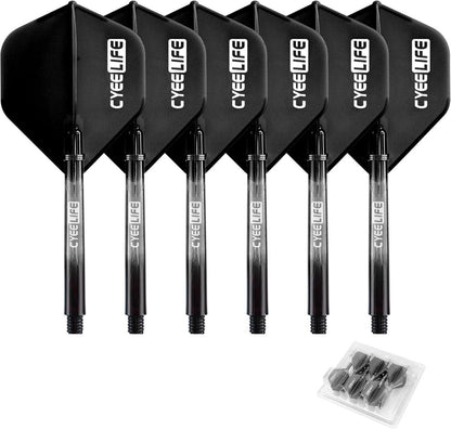 Dart Flight Schäfte Set 12 O Ringe Metall PC Zubehör 6er-Set 48mm