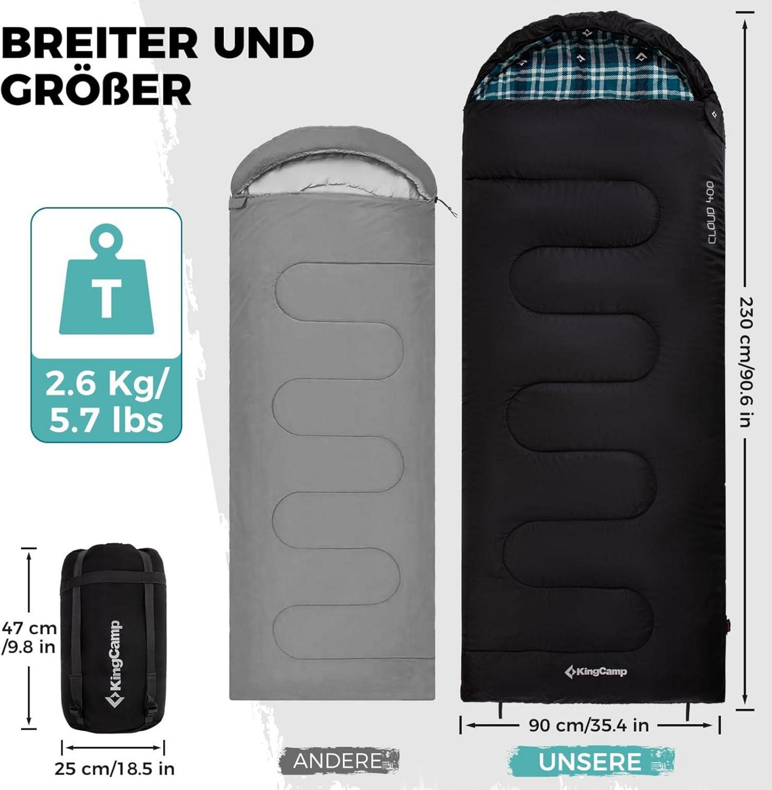 Outdoor Schlafsack KingCamp Warmer Deckenschlafsack 3-4