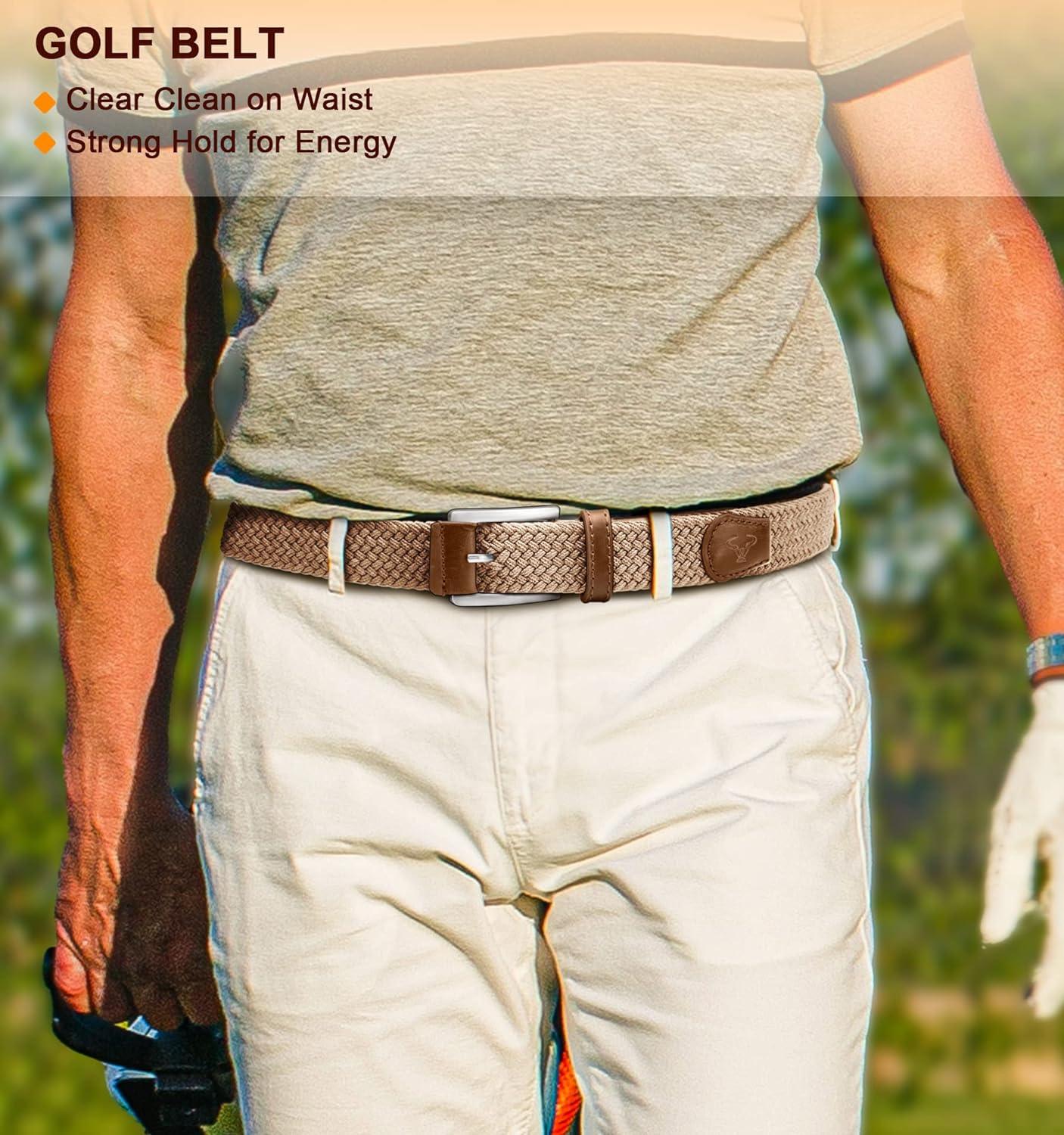 Elastischer Gürtel Herren 35mm Golfgürtel Damen Beige