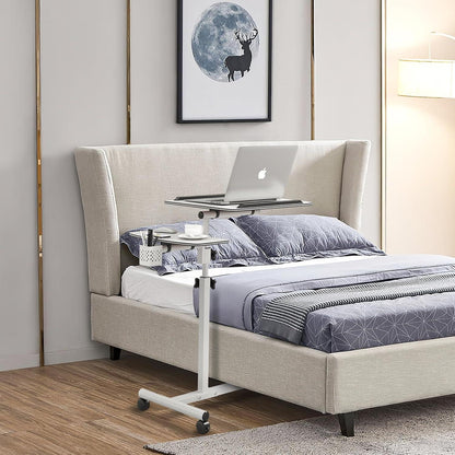Höhenverstellbarer Laptoptisch mit Rollen und Maustablett