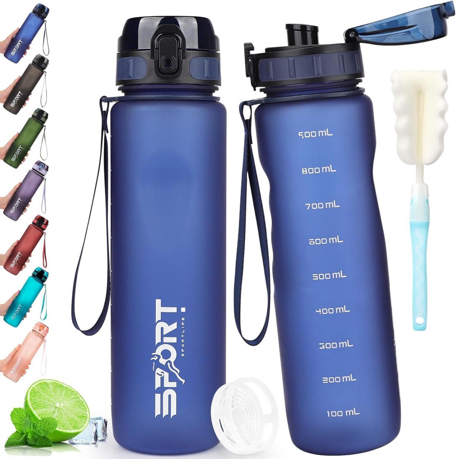 Sport Trinkflasche 1L Auslaufsicher BPA Frei Kapazitätsskala