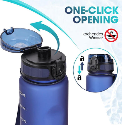 Sport Trinkflasche 1L Auslaufsicher BPA Frei Kapazitätsskala