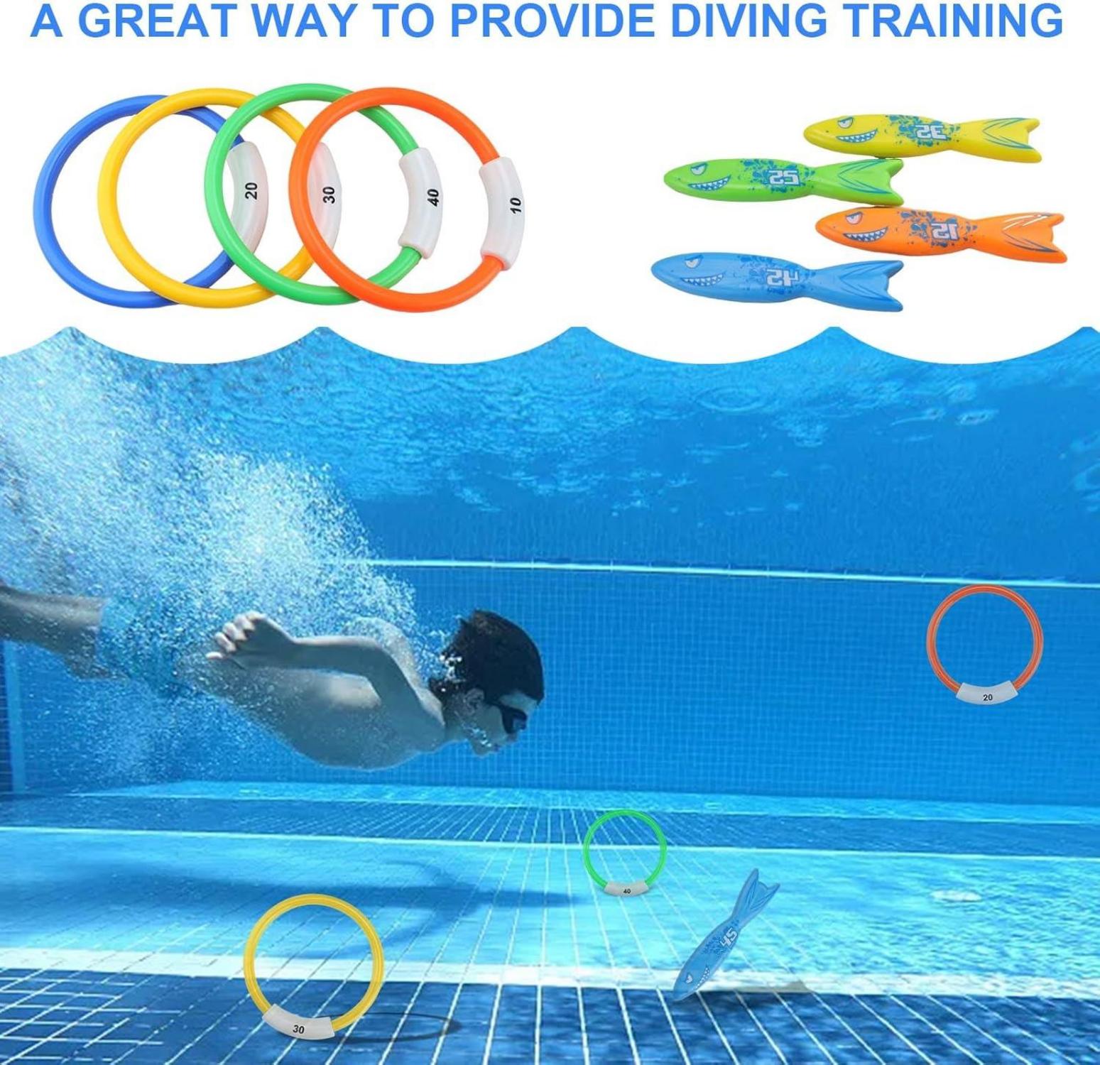 Tauchspielzeug-Set für Schwimmbad, Tauchtraining und Poolpartys