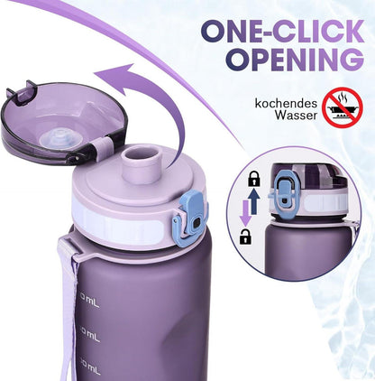 Sport Trinkflasche 1L BPA Frei Auslaufsicher für Outdoor, Schule