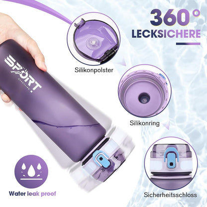 AOPREL Trinkflasche 1L Sport - Wasserflasche Auslaufsicher BPA Frei für Outdoor, Schule & Camping