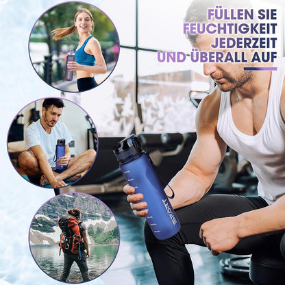Sport Trinkflasche 1L BPA frei Auslaufsicher Outdoor Camping