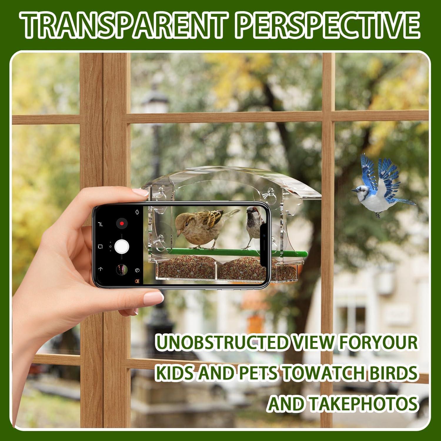 Fenster Vogelfutterhaus mit Saugnäpfen und Transparentem Design