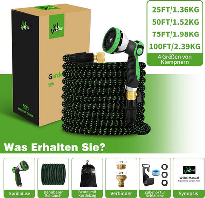 Flexibler Gartenschlauch 7.5M 10 Funktionen Sprühdüse Anti-Verdrehung