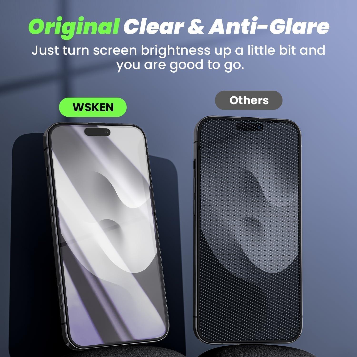 WSKEN Sichtschutz Schutzfolie iPhone 14 Pro Max 6.7 Zoll [24°Anti Spy] 9H Privacy Panzerfolie 2 Stück