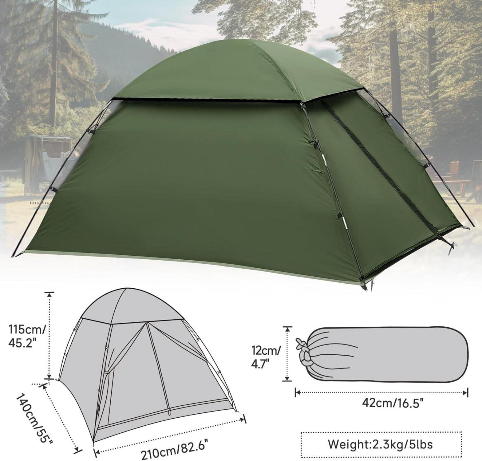 Forceatt Zelt 2-Personen Kuppelzelt Camping