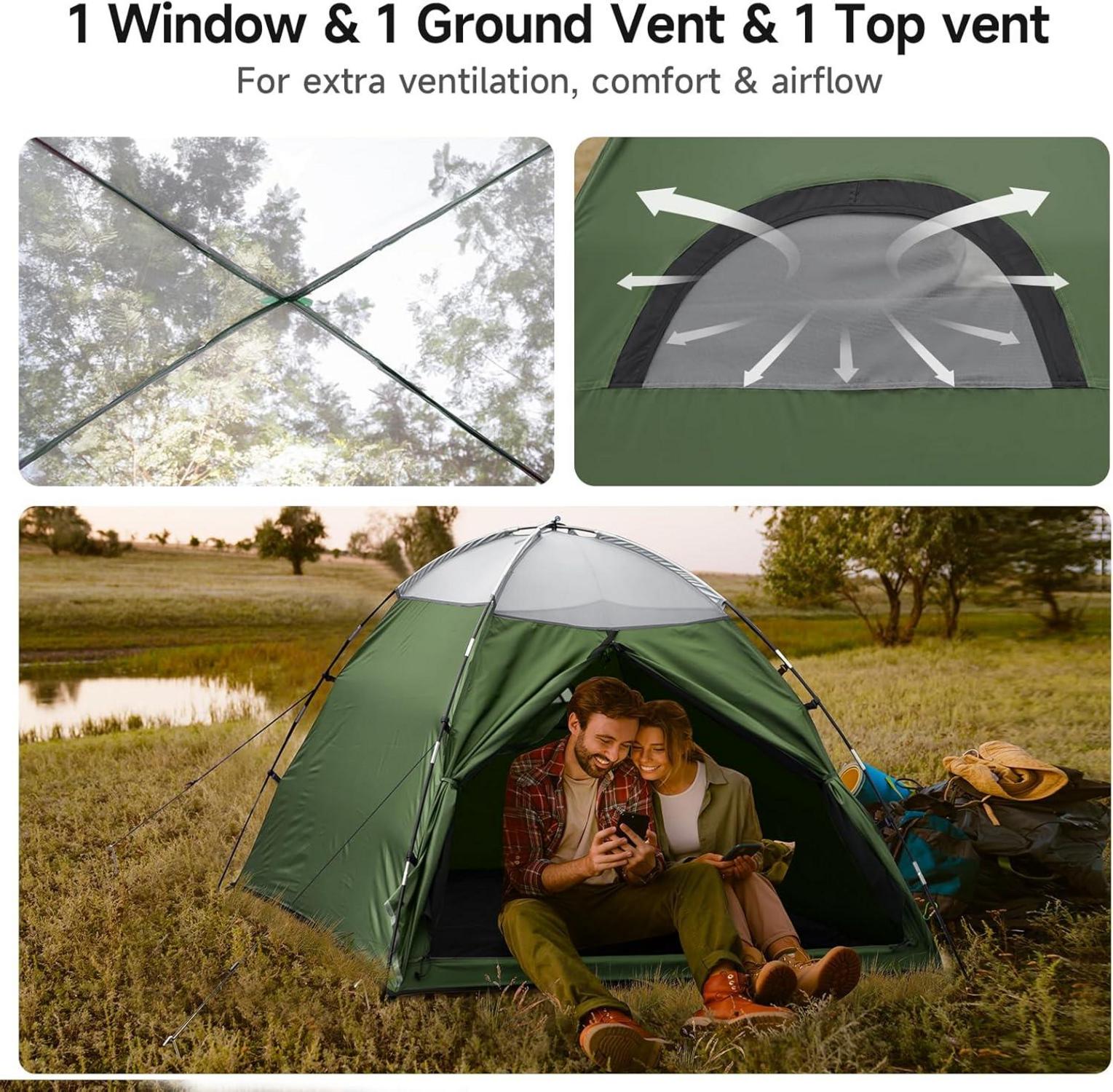 Forceatt 2 Personen Campingzelt 3 Saison Kuppelzelt Ultra-leicht