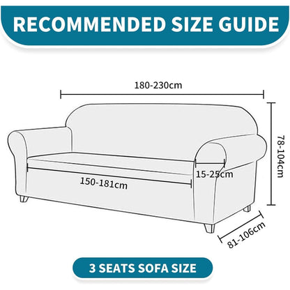 Stretch Sofaüberzug 3-Sitzer – Braun, Rutschfest & Waschbar