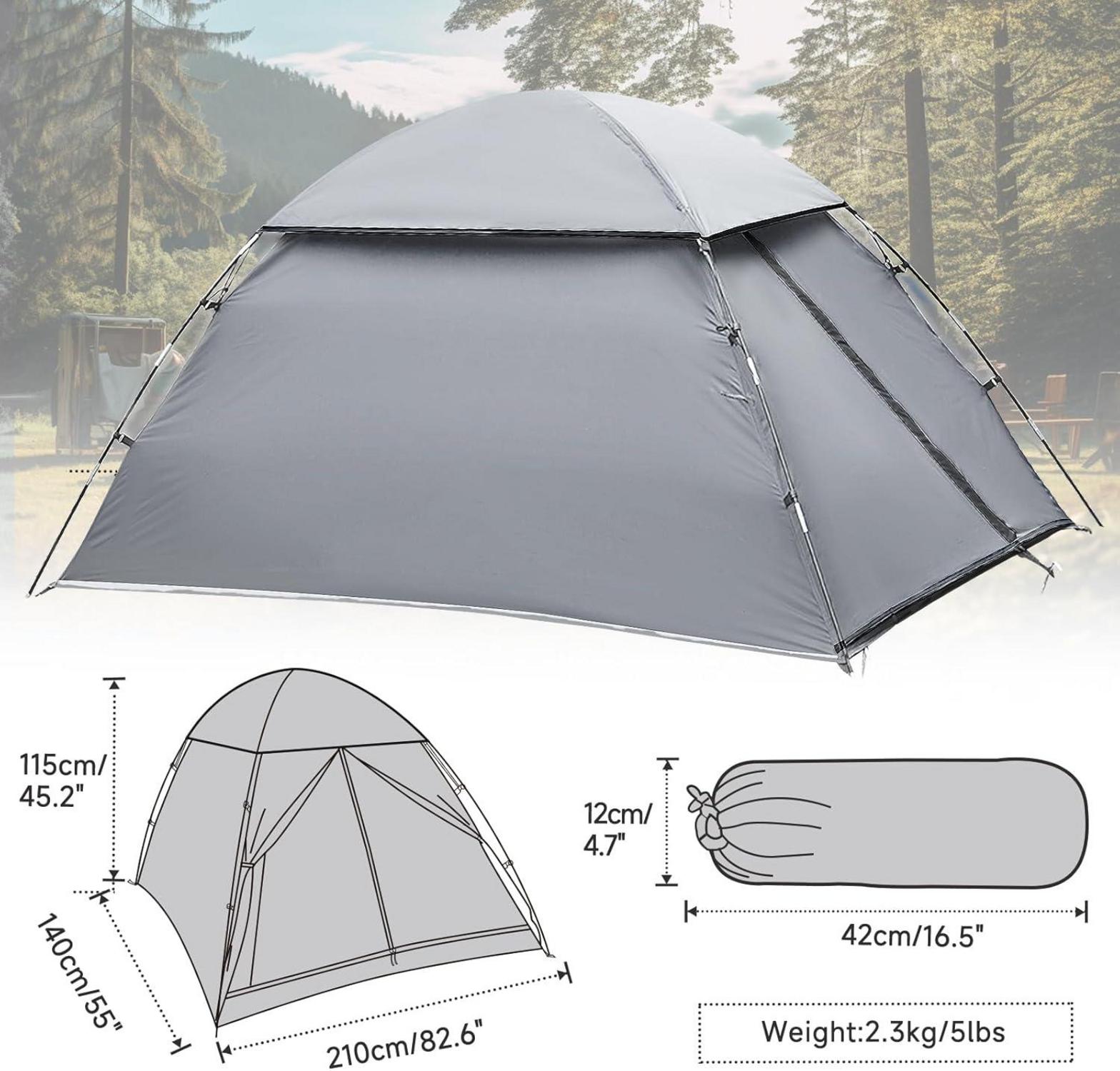 Forceatt 2 Personen Camping Zelt 3 Saison Kuppelzelt