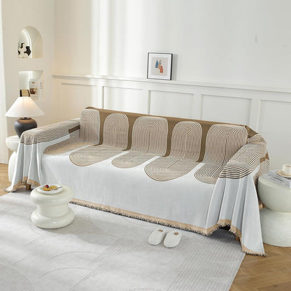 Sofaüberwurf Chenille 180x340cm – 3-Sitzer, Khaki