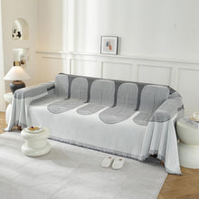 Sofaüberwurf 4-Sitzer, 180x380cm, Chenille Dunkelgrau