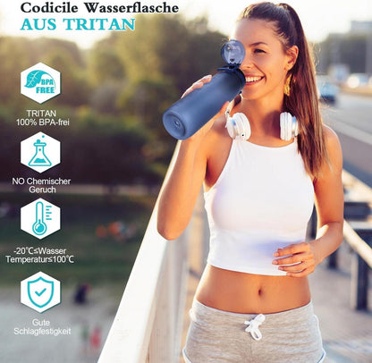 Trinkflasche 1L BPA-frei, Auslaufsicher, Tritan Sportflasche
