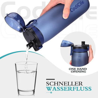 Trinkflasche 1L BPA-frei Auslaufsicher mit Zeitmarkierung