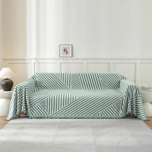 Sofaüberwurf Chenille Hellgrün-Line 180x340cm - 3 Sitzer