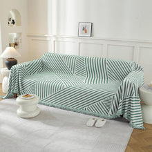 Sofaüberwurf Chenille Hellgrün-Line 180x340cm - 3 Sitzer