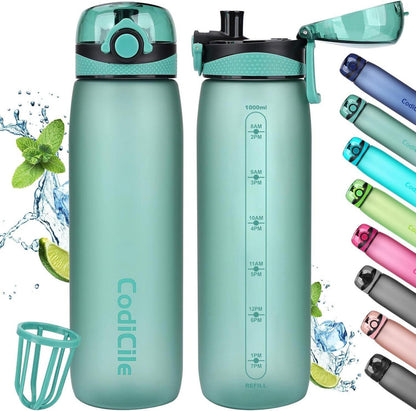 Sport Trinkflasche 1 Liter BPA-frei auslaufsicher Tritan Filter