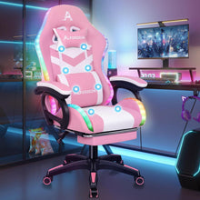 Gaming Stuhl 8-Punkt Massage RGB LED-Licht Bürostuhl Ergonomisch mit