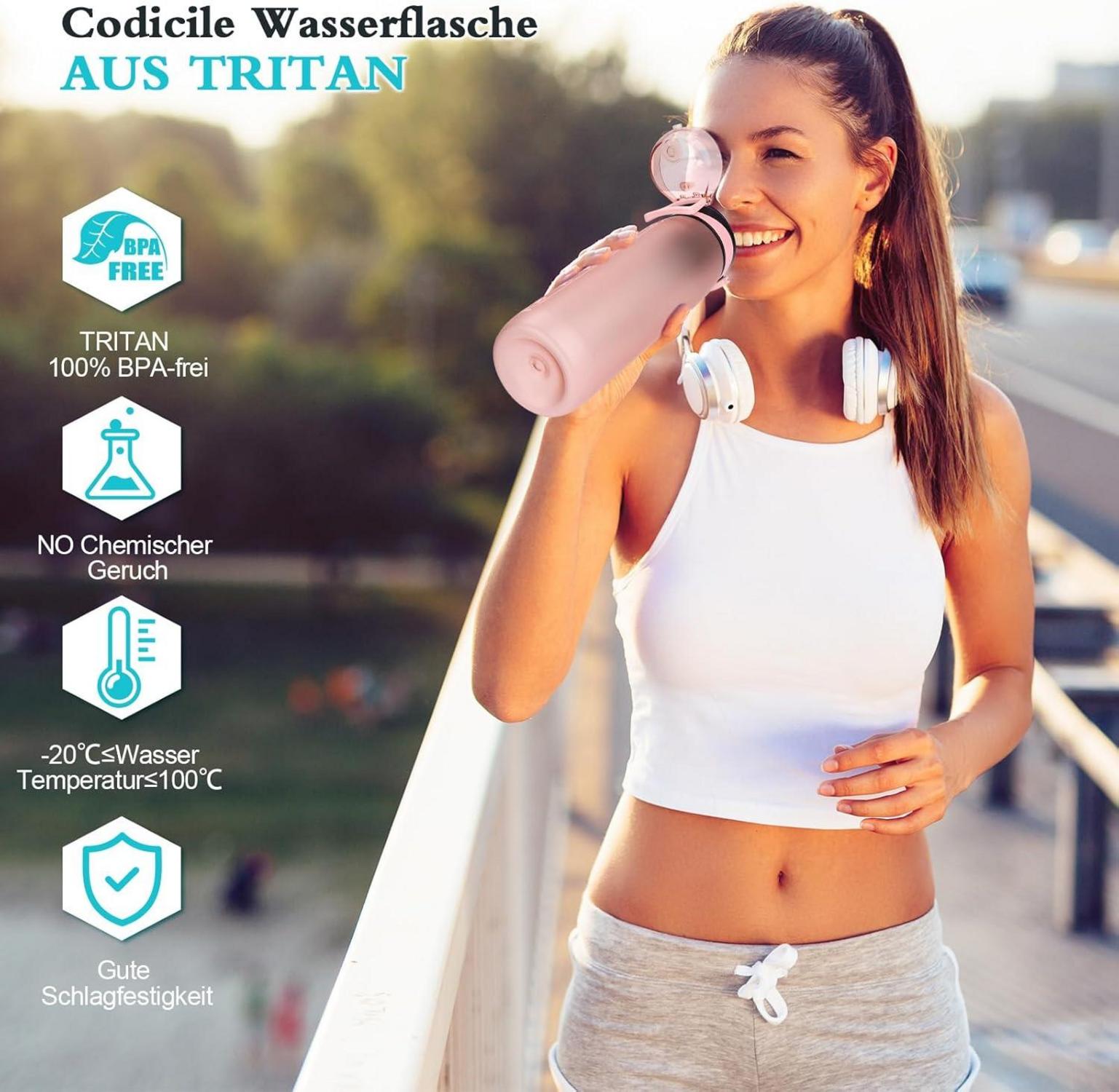 Trinkflasche 1L BPA-frei Auslaufsicher Tritan Sportflasche