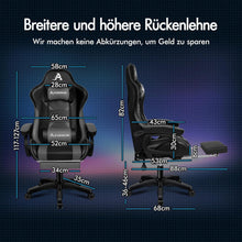 Gamingstuhl mit 2-Punkt-Massage Fußstütze Kopfstütze