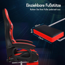 Gaming Stuhl mit 8-Punkt Massage RGB LED-Licht Rot