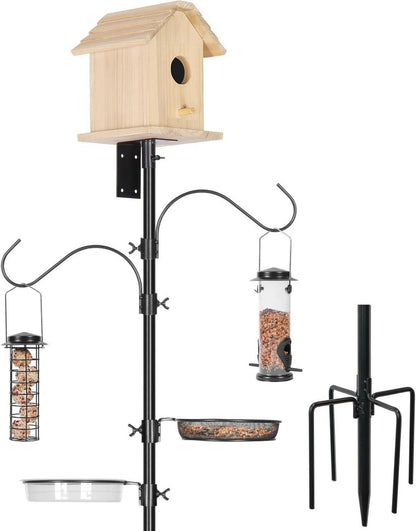 Metall Vogelhaus Stangenhalterungsset verstellbar Schwarz