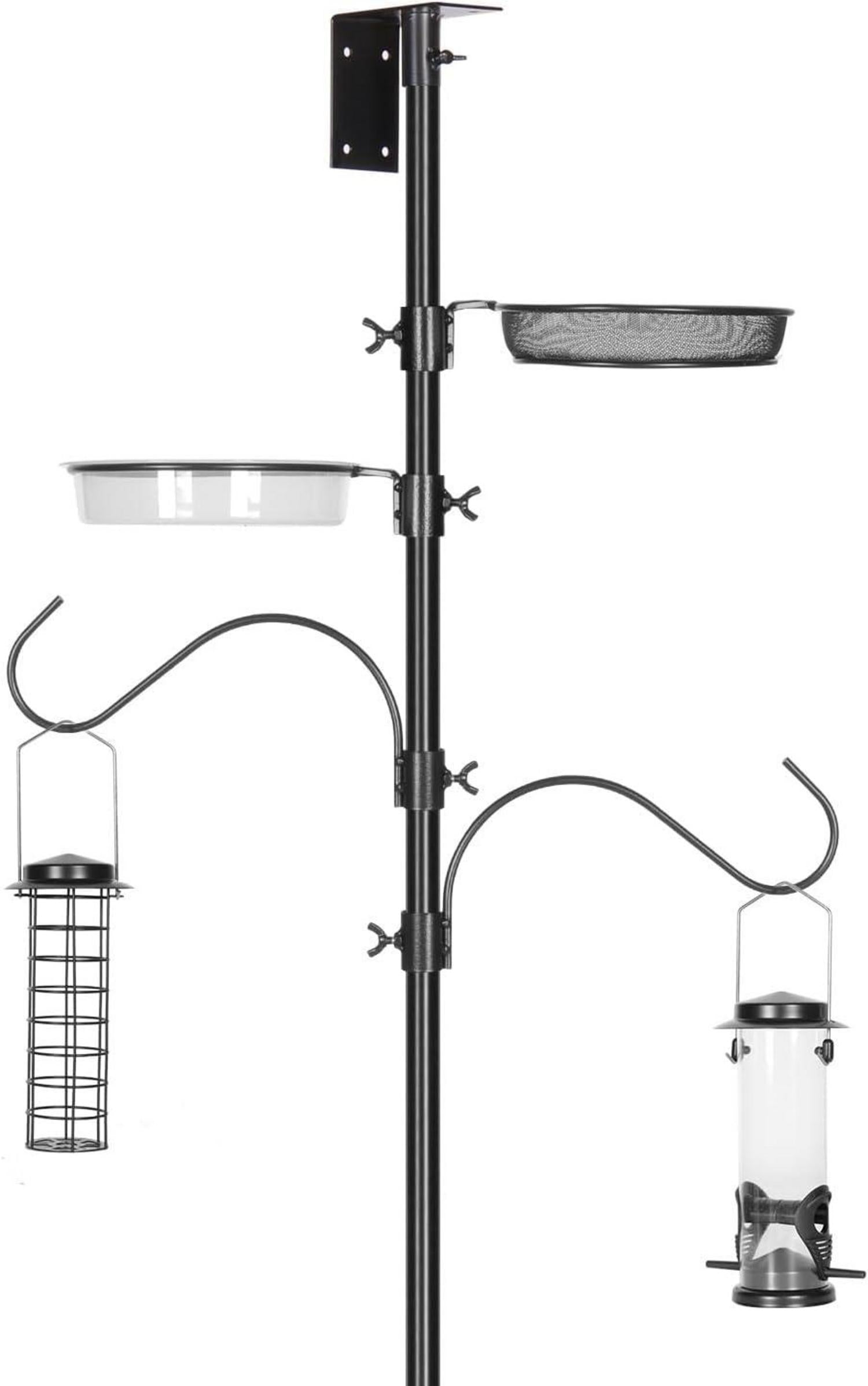 Vogelhaus Stangenhalterung schwarz 196 cm verstellbar Garten Schäferhaken