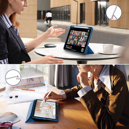 iPad Pro 11 Zoll Hülle mit Stifthalter Meeresblau PU TPU Rückseite auto