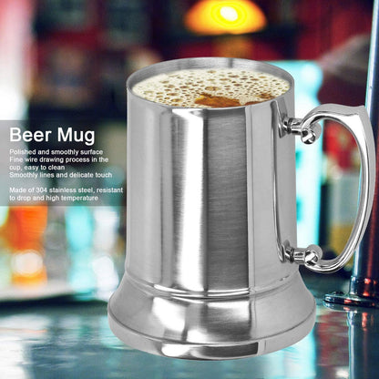 Edelstahl Bierkrug mit Griff – 450ml Vakuum Isoliert