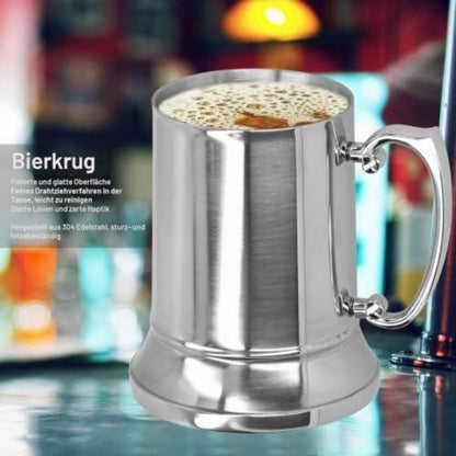 Edelstahl Bierkrug 560ml – Vakuum Isoliert & Robust