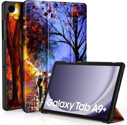 Samsung Galaxy Tab A9 Plus 11 Zoll 2023 Hülle PU Leder Standfunktion Auto Schlaf/Wach Schwarz