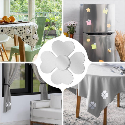 8er Set Magnetische Tischdeckenbeschwerer Edelstahl Kleeblatt Garten