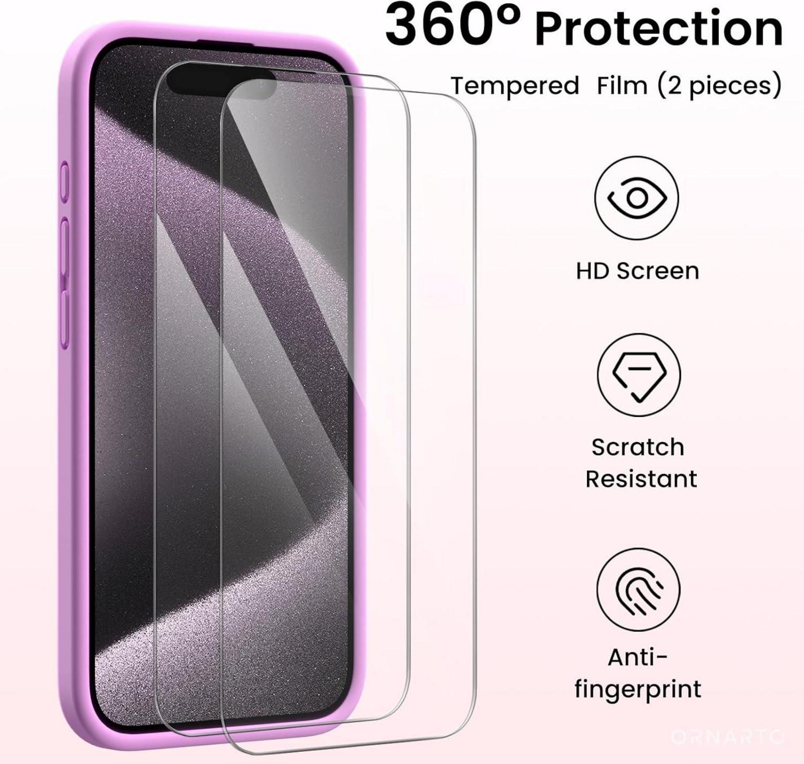 iPhone 15 Pro Max Hülle flüssiges Silikon Kameraschutz Schutzfolien 6,7 Zoll