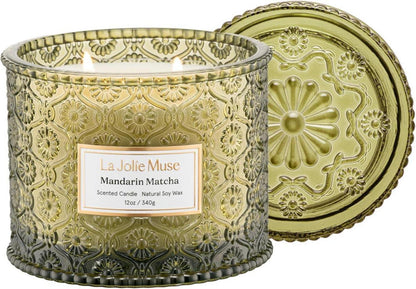 Duftkerze Mandarine-Matcha 2-Docht-Soja-Kerze 340g