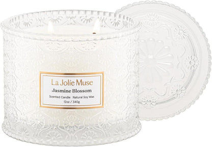 Duftkerze Jasmin 2-Docht-Soja 340g Geschenk Handgemachte Aromakerze
