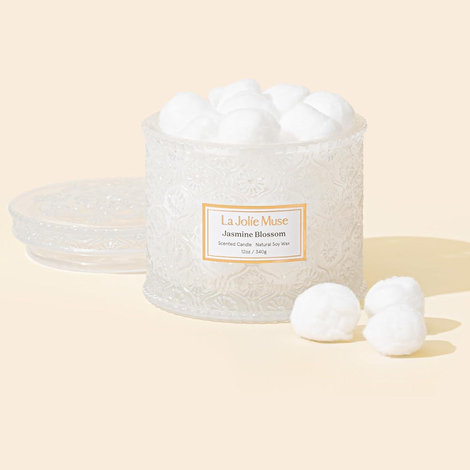 Jasmin-Kerze 2-Docht-Soja-Geschenk 340g Duftkerze Doppeldocht