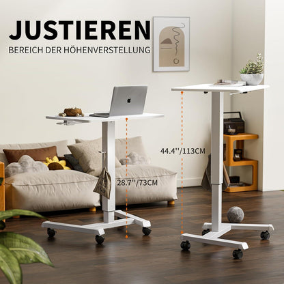 Höhenverstellbares Stehpult mit Rollen 65×45cm Laptoptisch
