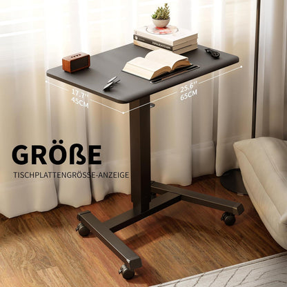 Höhenverstellbares Stehpult mit Rollen und Laptoptisch