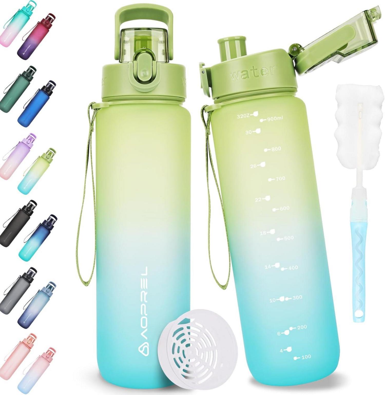 Trinkflasche BPA-frei 1l aus Tritan für Sport Fitness Camping Schule