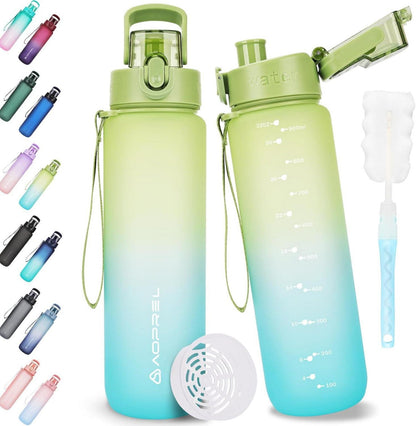 Trinkflasche BPA-frei 1l aus Tritan für Sport Fitness Camping Schule
