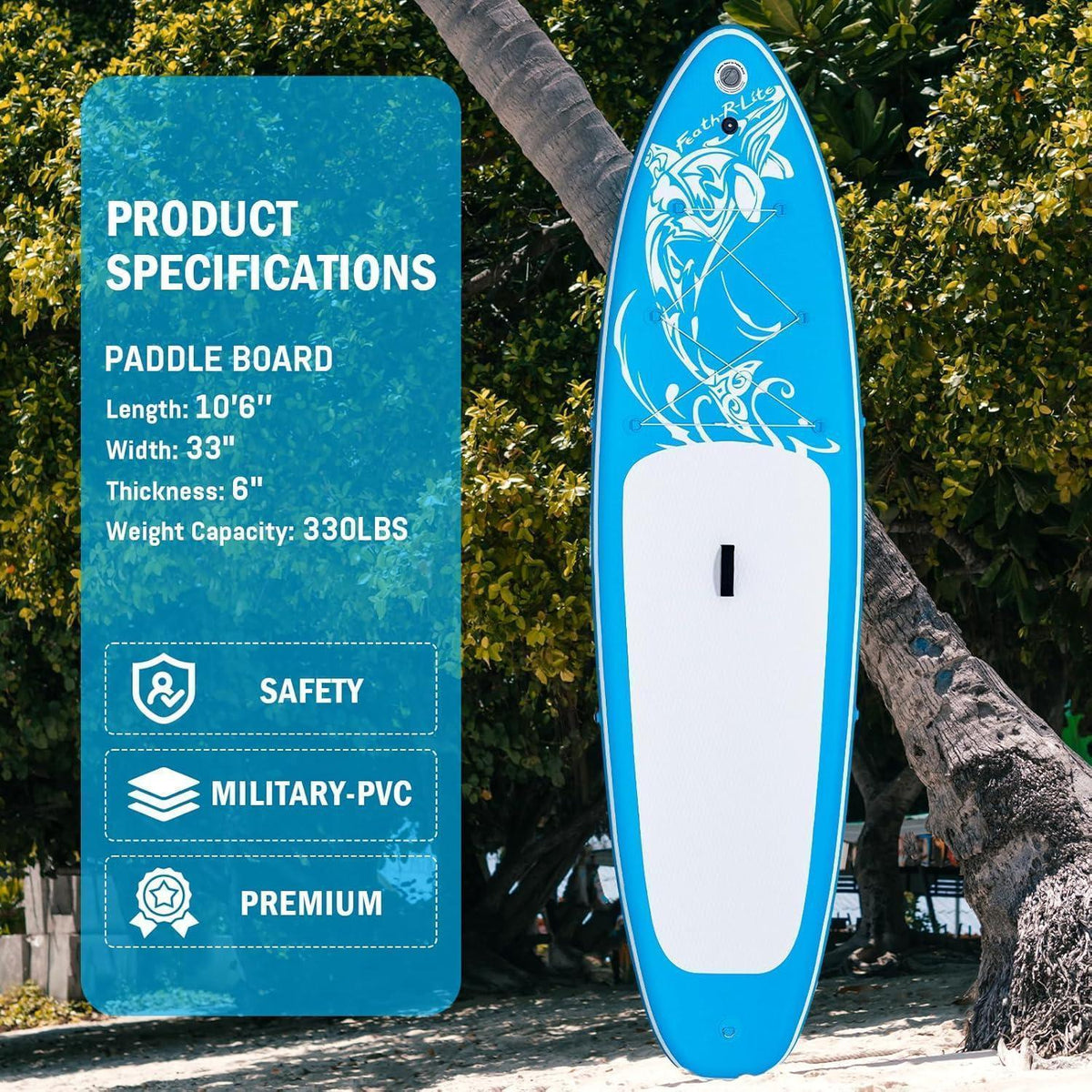 Aufblasbares SUP Board Ultra Light 320cm Wide Stable mit Zubehör Blau