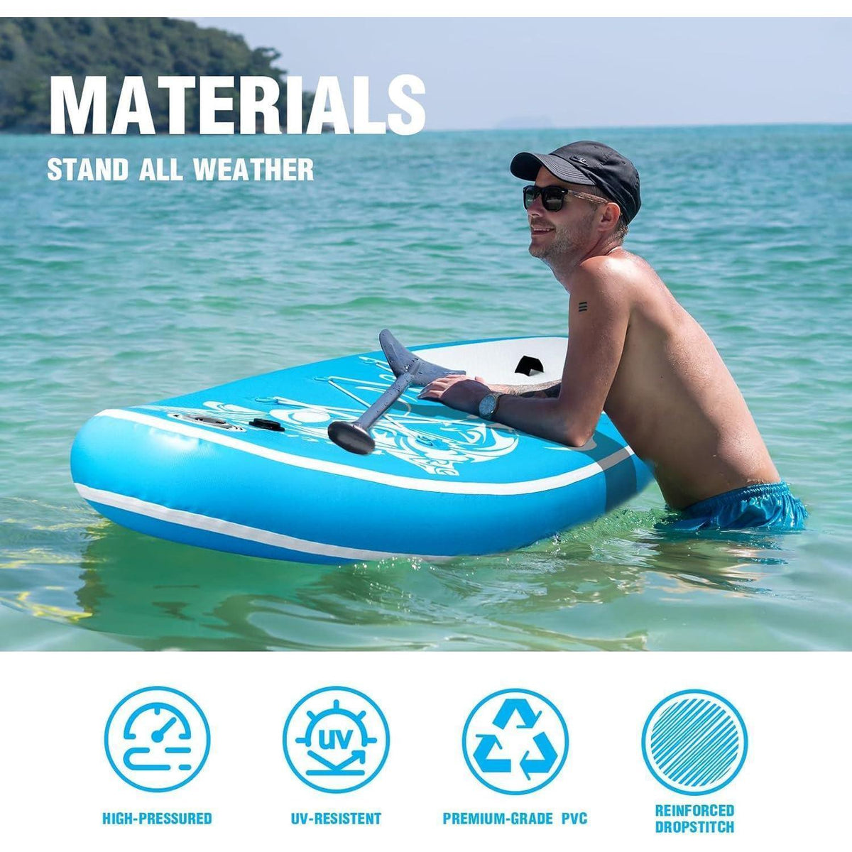 Aufblasbares SUP Board Ultra Light 320cm Wide Stable mit Zubehör Blau