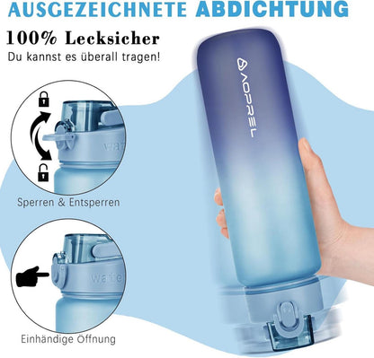 AOPREL Trinkflasche 1 Liter BPA-frei Tritan Kohlensäure geeignet