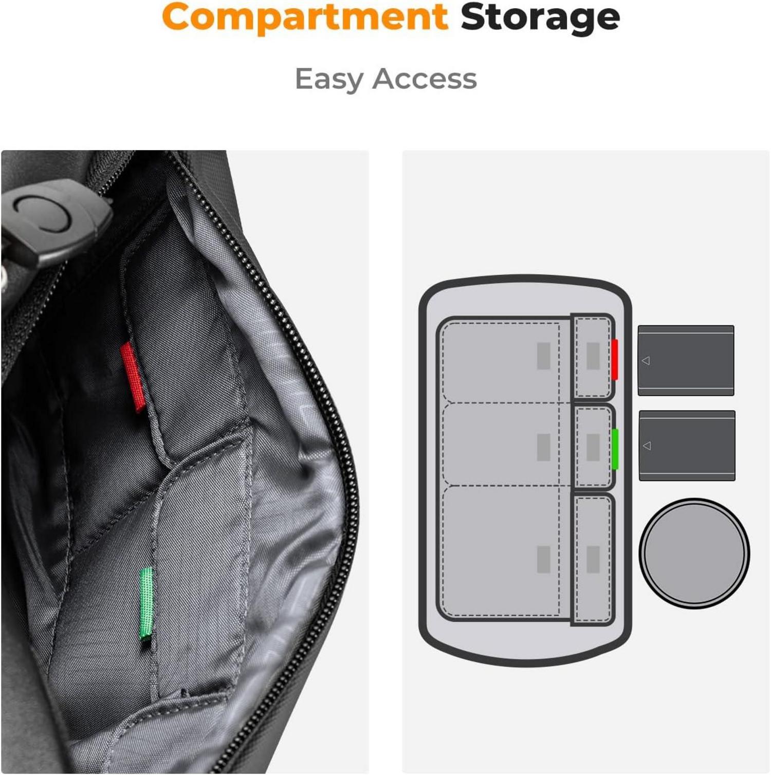 K&F Concept Kamera-Rucksack Quadratische Schultertasche Schwarz