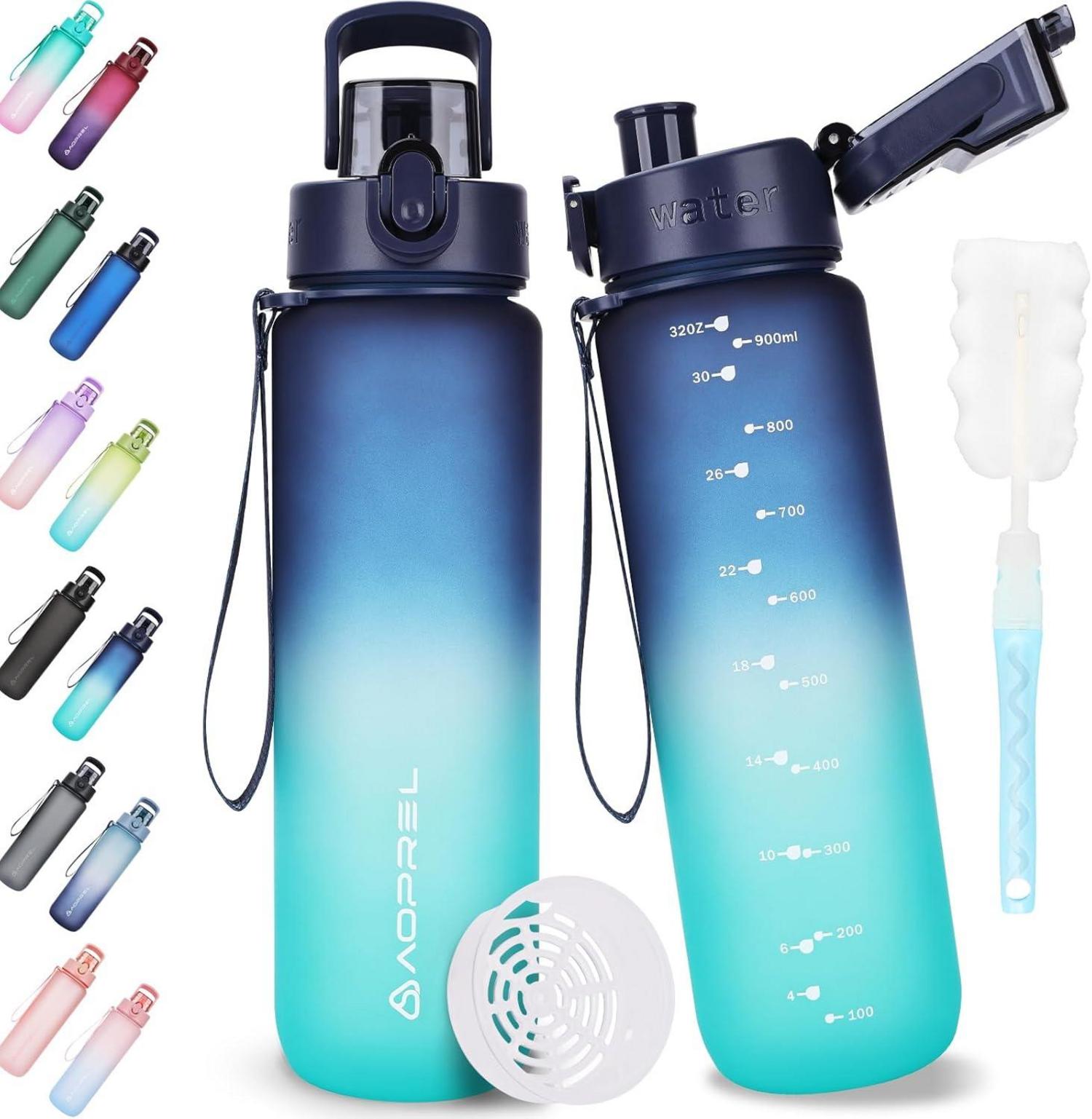 AOPREL Trinkflasche 1l BPA-frei Tritan Sport Camping Schule Büro